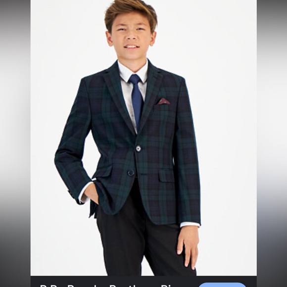 Brooks Brothers Other - Brooks Brothers B - Navy Blue and Green Tartan Plaid Blazer -